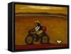 Man on Bicycle-Karen Bezuidenhout-Framed Stretched Canvas