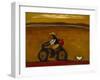 Man on Bicycle-Karen Bezuidenhout-Framed Giclee Print