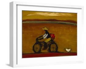 Man on Bicycle-Karen Bezuidenhout-Framed Premium Giclee Print