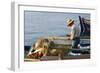 Man on Board a Fishing Boat, Sami, Kefalonia, Greece-Peter Thompson-Framed Photographic Print