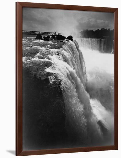 Man on Boardwalk at Horseshoe Falls-null-Framed Photographic Print