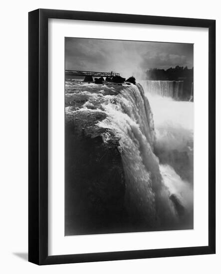 Man on Boardwalk at Horseshoe Falls-null-Framed Photographic Print