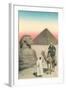 Man on Camel, Sphinx, Pyramid-null-Framed Art Print