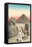 Man on Camel, Sphinx, Pyramid-null-Framed Stretched Canvas
