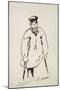Man on Crutches (Graphite with Reed Pen and Black Ink on Fine-Textured White Paper)-Edouard Manet-Mounted Giclee Print