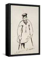Man on Crutches (Graphite with Reed Pen and Black Ink on Fine-Textured White Paper)-Edouard Manet-Framed Stretched Canvas