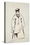 Man on Crutches (Graphite with Reed Pen and Black Ink on Fine-Textured White Paper)-Edouard Manet-Stretched Canvas
