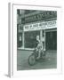 Man on Harley Davidson Motocycle at Hirsch Cycle Co., 1927-Chapin Bowen-Framed Giclee Print