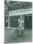 Man on Harley Davidson Motocycle at Hirsch Cycle Co., 1927-Chapin Bowen-Mounted Giclee Print