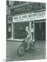 Man on Harley Davidson Motocycle at Hirsch Cycle Co., 1927-Chapin Bowen-Mounted Giclee Print