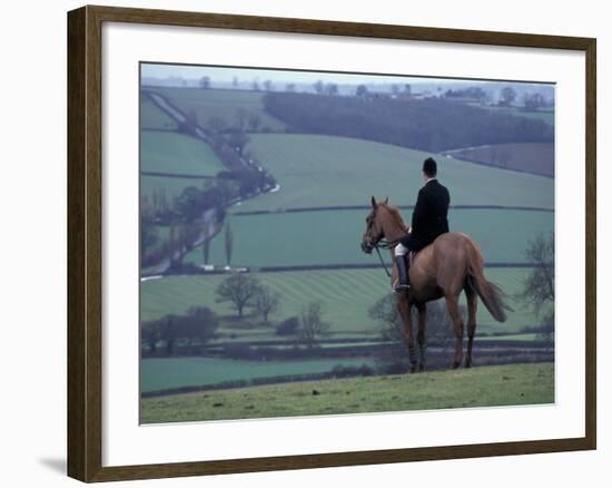 Man on horse, Leicestershire, England-Alan Klehr-Framed Photographic Print