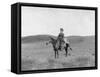 Man on Horse with Slain Antelope Photograph - Iron Mountain, WY-Lantern Press-Framed Stretched Canvas
