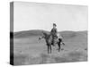 Man on Horse with Slain Antelope Photograph - Iron Mountain, WY-Lantern Press-Stretched Canvas