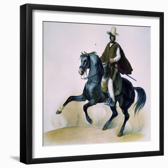 Man on Horseback from Voyages of Louis M a Du Petit-Thouars, 1837-39-null-Framed Giclee Print