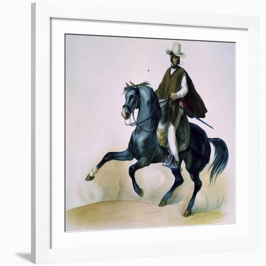 Man on Horseback from Voyages of Louis M a Du Petit-Thouars, 1837-39-null-Framed Giclee Print