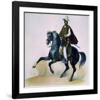 Man on Horseback from Voyages of Louis M a Du Petit-Thouars, 1837-39-null-Framed Giclee Print