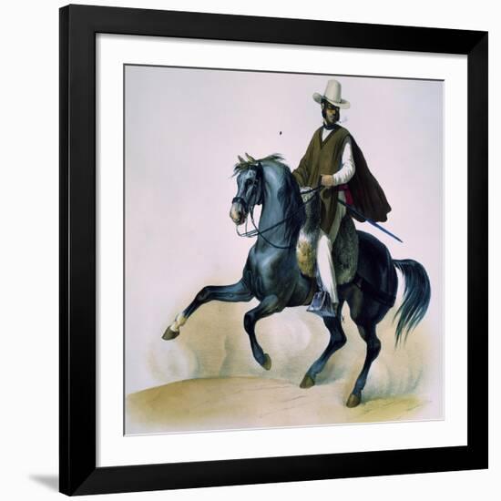 Man on Horseback from Voyages of Louis M a Du Petit-Thouars, 1837-39-null-Framed Giclee Print