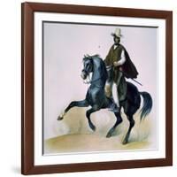 Man on Horseback from Voyages of Louis M a Du Petit-Thouars, 1837-39-null-Framed Giclee Print