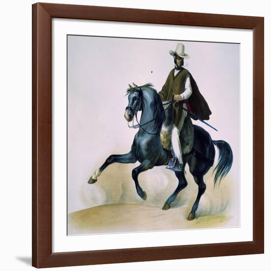 Man on Horseback from Voyages of Louis M a Du Petit-Thouars, 1837-39-null-Framed Giclee Print