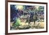 Man on Horseback-Wayland Moore-Framed Serigraph