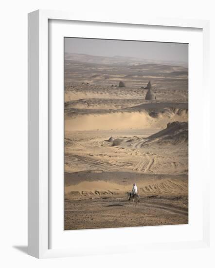 Man on Mule-Back Traverses the Desert around the Ancient City of Old Dongola, Sudan, Africa-Mcconnell Andrew-Framed Photographic Print