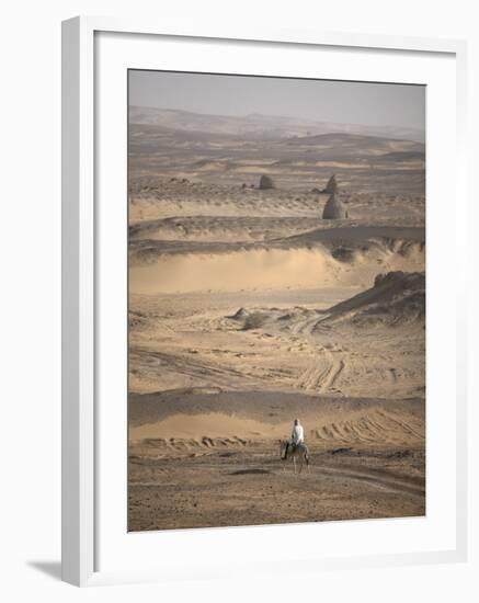 Man on Mule-Back Traverses the Desert around the Ancient City of Old Dongola, Sudan, Africa-Mcconnell Andrew-Framed Photographic Print