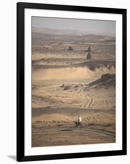 Man on Mule-Back Traverses the Desert around the Ancient City of Old Dongola, Sudan, Africa-Mcconnell Andrew-Framed Photographic Print