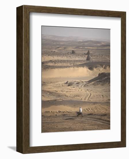 Man on Mule-Back Traverses the Desert around the Ancient City of Old Dongola, Sudan, Africa-Mcconnell Andrew-Framed Photographic Print