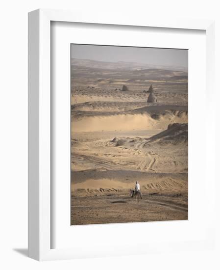 Man on Mule-Back Traverses the Desert around the Ancient City of Old Dongola, Sudan, Africa-Mcconnell Andrew-Framed Photographic Print