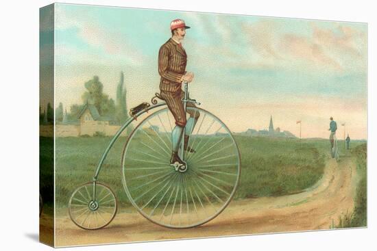 Man on Penny-Farthing-null-Stretched Canvas