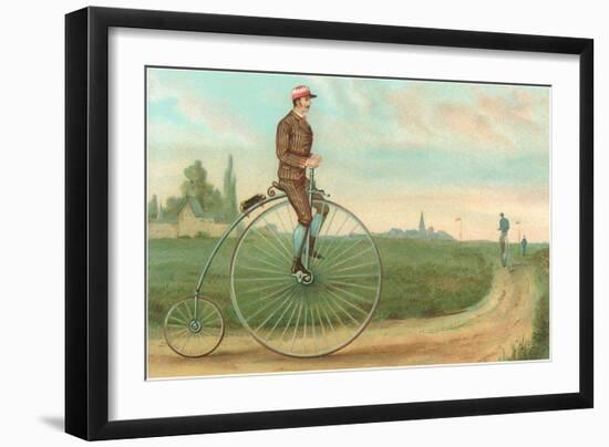Man on Penny-Farthing-null-Framed Art Print