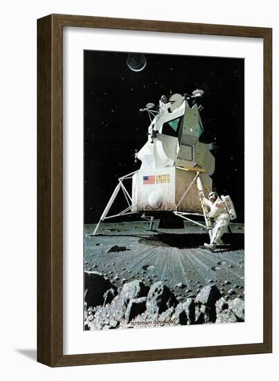 Man on the Moon (or United Stated Space Ship on the Moon)-Norman Rockwell-Framed Giclee Print