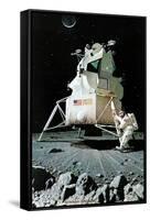 Man on the Moon (or United Stated Space Ship on the Moon)-Norman Rockwell-Framed Stretched Canvas