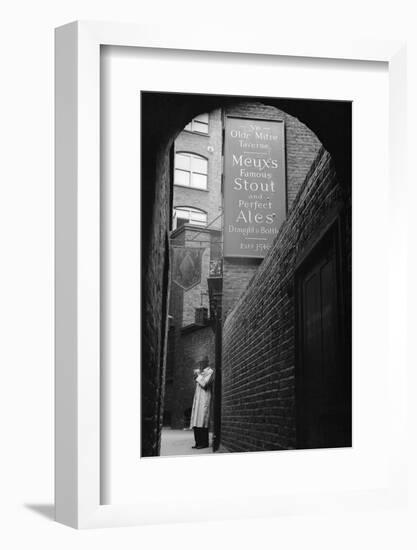 Man outside Ye Olde Mitre Tavern-Philip Gendreau-Framed Photographic Print