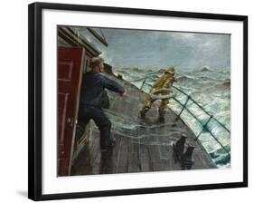 Man Overboard (Oil on Canvas)-Christian Krohg-Framed Giclee Print