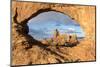 Man overlooking Turret Arch from North Window. Arches National Park, Moab, Grand County, Utah, USA.-ClickAlps-Mounted Photographic Print