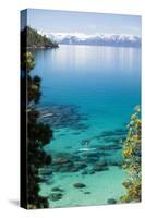 Man paddle boarding in a lake, Lake Tahoe, California, USA-Panoramic Images-Stretched Canvas