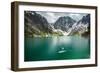 Man Paddle Boards Using Inflatable SUP, Colchuck Lake Alpine Lakes Wilderness Of The Cascade Range-Ben Herndon-Framed Photographic Print