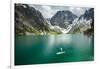 Man Paddle Boards Using Inflatable SUP, Colchuck Lake Alpine Lakes Wilderness Of The Cascade Range-Ben Herndon-Framed Photographic Print