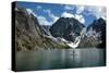 Man Paddle Boards Using Inflatable SUP, Colchuck Lake Alpine Lakes Wilderness Of The Cascade Range-Ben Herndon-Stretched Canvas