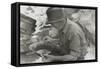 Man Panning Gold at Pinos Altos, New Mexico-Russell Lee-Framed Stretched Canvas