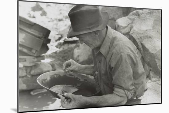 Man Panning Gold at Pinos Altos, New Mexico-Russell Lee-Mounted Photo