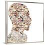 Man People Collage Faces Double Exposure-zurijeta-Framed Premium Photographic Print