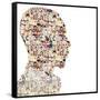 Man People Collage Faces Double Exposure-zurijeta-Framed Stretched Canvas