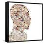 Man People Collage Faces Double Exposure-zurijeta-Framed Stretched Canvas