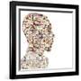 Man People Collage Faces Double Exposure-zurijeta-Framed Photographic Print