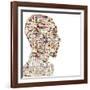 Man People Collage Faces Double Exposure-zurijeta-Framed Photographic Print