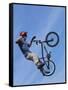 Man Performing Trick on a Bicycle-null-Framed Stretched Canvas