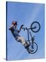 Man Performing Trick on a Bicycle-null-Stretched Canvas