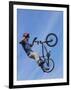 Man Performing Trick on a Bicycle-null-Framed Photographic Print